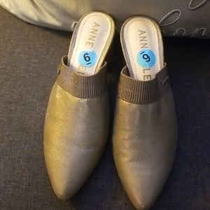 Anne Klein iFlex Mules, Size 6, Gold
